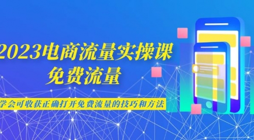 【副业项目7083期】2023电商流量实操课-免费流量，学会可收获正确打开免费流量的技巧和方法-网创财富岛