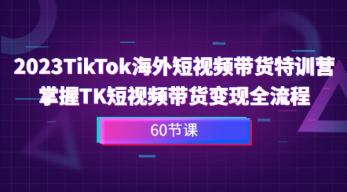 【副业项目7093期】2023-TikTok海外短视频带货特训营-网创财富岛