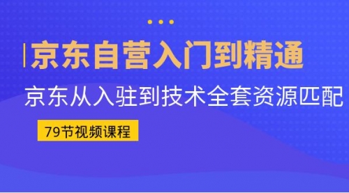 【副业项目7105期】京东自营入门到精通：京东从入驻到技术全套资源匹配-网创财富岛