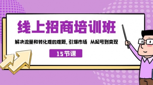 【副业项目7163期】线上·招商培训班，解决流量和转化难的难题-网创财富岛