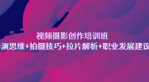 【副业项目7172期】视频摄影创作培训班，导演思维+拍摄技巧+拉片解析+职业发展建议-网创财富岛