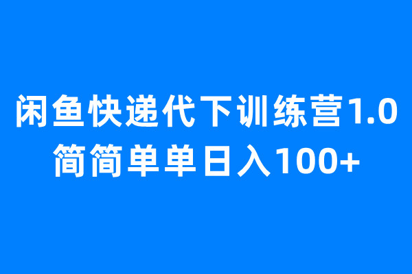 【副业项目6954期】闲鱼快递代下训练营1.0，简简单单日入100+-网创财富岛