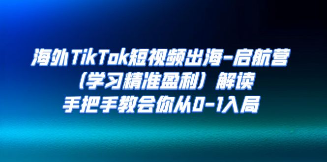 【副业项目7331期】海外TikTok短视频出海-启航营（学习精准盈利）解读，手把手教会你从0-1入局-网创财富岛