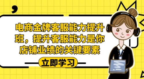 【副业项目7185期】电商-金牌客服能力-提升班，提升客服能力是你店铺业绩的关键要素！-网创财富岛