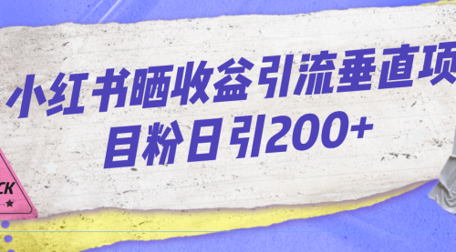 【副业项目7194期】小红书晒收益图引流垂直项目粉日引200+-网创财富岛