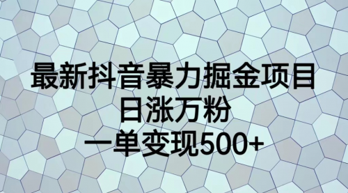 【副业项目7237期】抖音暴力掘金项目，日涨万粉，多种变现方式，一单变现可达500+-网创财富岛