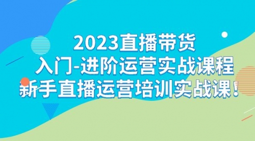 【副业项目7300期】2023直播带货入门-进阶运营实战课程：新手直播运营培训实战课-网创财富岛