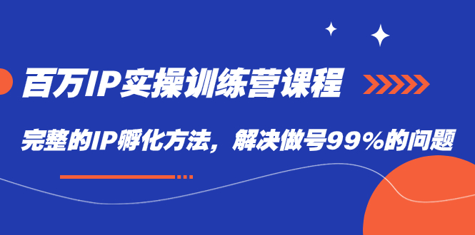 【副业项目7564期】百万IP实战训练营课程，完整的IP孵化方法，解决做号99%的问题-网创财富岛
