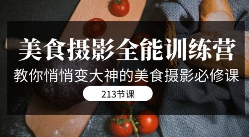 【副业项目7634期】美食摄影-全能特训营，教你悄悄变大神的美食摄影必修课（8套课程-213节）-网创财富岛