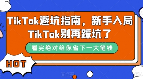 【副业项目7678期】TikTok·避坑指南，新手入局Tk别再踩坑了-网创财富岛