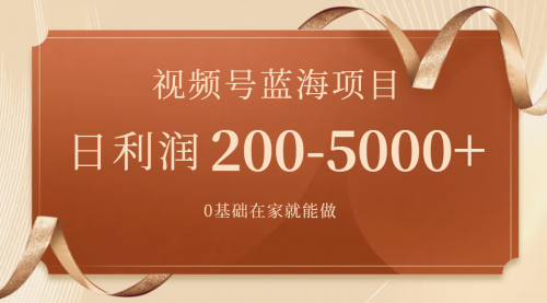【副业项目7898期】视频号蓝海项目，0基础在家也能做，日入200-5000+【附266G资料】-网创财富岛