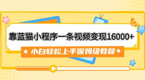 【副业项目7909期】靠蓝猫小程序一条视频变现16000+小白轻松上手保姆级教程（附166G资料素材）-网创财富岛