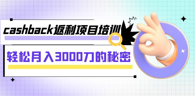 【副业项目8065期】cashback返利项目培训：轻松月入3000刀的秘密-网创财富岛