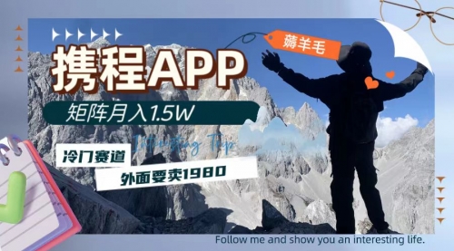 【副业项目8046期】携程APP薅羊毛，外面卖1980的冷门赛道，矩阵月入1.5w-网创财富岛