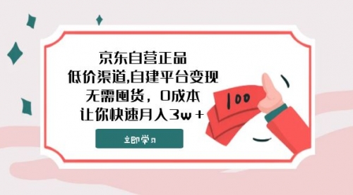 【副业项目8104期】京东自营正品,低价渠道,自建平台变现，无需囤货，0成本，让你快速月入3w＋-网创财富岛