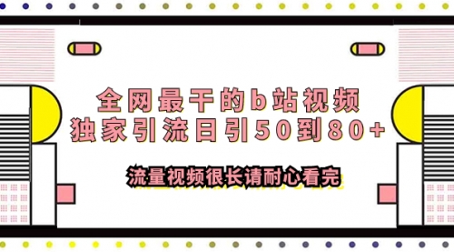 【副业项目8119期】全网最干的b站视频独家引流日引50到80+-网创财富岛
