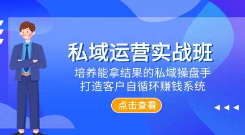 【副业项目8237期】私域运营实战班，培养能拿结果的私域操盘手，打造客户自循环赚钱系统-网创财富岛