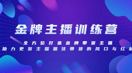 【副业项目8258期】金牌主播特训营，全方位打造金牌带货主播，助力更多主播抓住带货的风口-网创财富岛