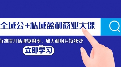 【副业项目8291期】全域公+私域盈利商业大课，有效提升私域复购率，放大利润且持续变现-网创财富岛