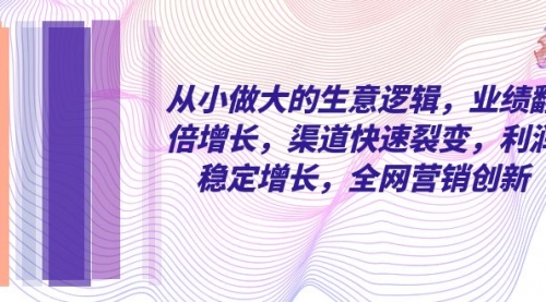 【副业项目8292期】从小做大的生意逻辑，业绩翻倍增长，渠道快速裂变，利润稳定增长-网创财富岛