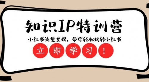 【副业项目8364期】知识IP特训营 ：小红书-流量变现，带你轻松玩转小红书（23节视频课）-网创财富岛
