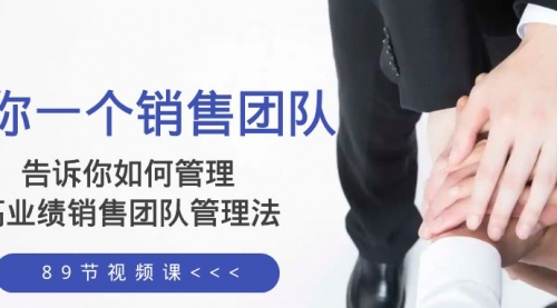 【副业项目8368期】告诉你如何管理一个销售团队，高业绩销售团队管理法（89节课）-网创财富岛