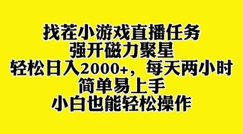 【副业项目8382期】找茬小游戏直播，强开磁力聚星，小白也能上手-网创财富岛