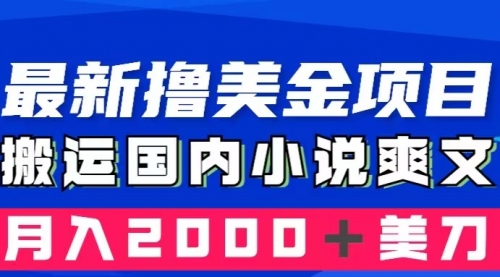 【副业项目8408期】国内小说爽文搬运到国外，复制粘贴一月2000+美金-网创财富岛