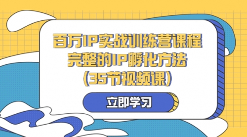 【副业项目8430期】百万IP实战训练营课程，完整的IP孵化方法（35节视频课）-网创财富岛
