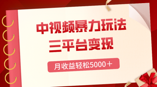 【副业项目8434期】三平台变现，月收益轻松5000＋，中视频暴力玩法，每日热点的正确打开方式-网创财富岛