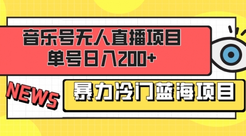 【副业项目8467期】音乐号无人直播项目，单号日入200+-网创财富岛
