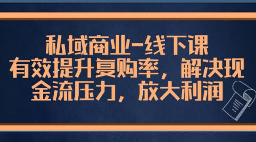 【副业项目8578期】私域商业-线下课，有效提升复购率，解决现金流压力，放大利润-网创财富岛