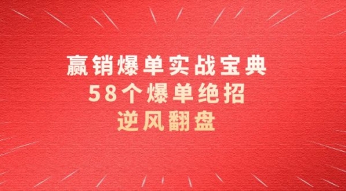 【副业项目8646期】赢销爆单实操宝典，58个爆单绝招，逆风翻盘（63节课）-网创财富岛