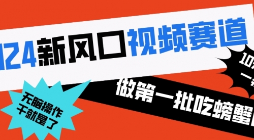 【副业8652期】2024新风口视频赛道 做第一批吃螃蟹的人 10分钟一条原创视频-网创财富岛