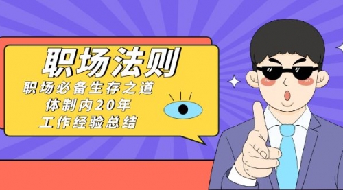 【副业8695期】《职场 法则》职场必备生存之道，体制内20年 工作经验总结（17节课）-网创财富岛