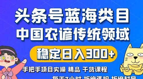 【副业8708期】头条号蓝海类目传统和农谚领域实操精品课程拒绝违规封号稳定日入300+-网创财富岛