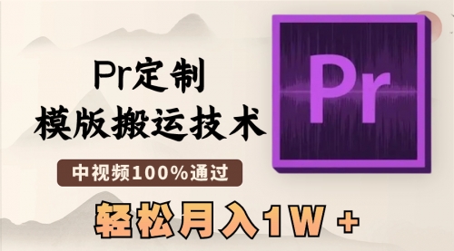 【副业8726期】最新Pr定制模版搬运技术，中视频100%通过-网创财富岛