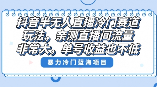 【副业8732期】抖音半无人直播冷门赛道玩法，直播间流量非常大，单号收益也不低！-网创财富岛