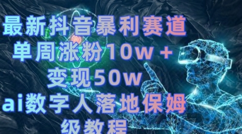 【副业8738期】最新抖音暴利赛道，单周涨粉10w＋变现50w的ai数字人落地保姆级教程-网创财富岛