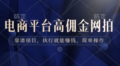 【副业8813期】电商平台高佣金网拍，靠谱项目，执行就能赚钱，简单操作-网创财富岛