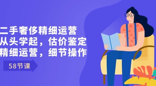 【副业8849期】二手奢侈精细运营从头学起，估价鉴定，精细运营，细节操作（58节）-网创财富岛