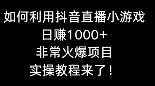 【副业8921期】如何利用抖音直播小游戏日赚1000+，非常火爆项目，实操教程来了！-网创财富岛