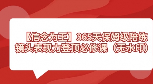 【副业8992期】365天-保姆级陪练，镜头表现力登顶必修课（无水印）-网创财富岛