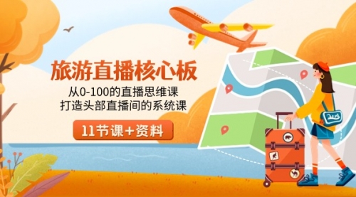 【副业9030期】旅游-直播核心板，从0-100的直播思维课，打造头部直播间的系统课-网创财富岛