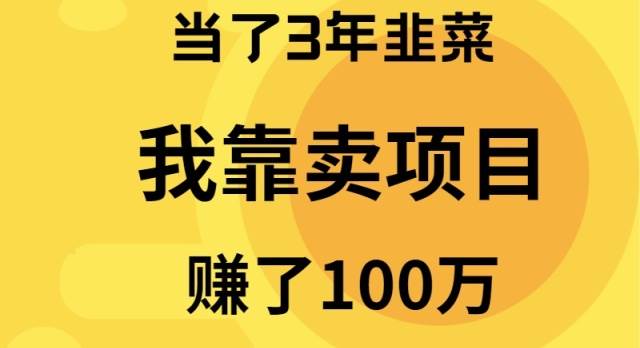 当了3年韭菜，我靠卖项目赚了100万-网创财富岛