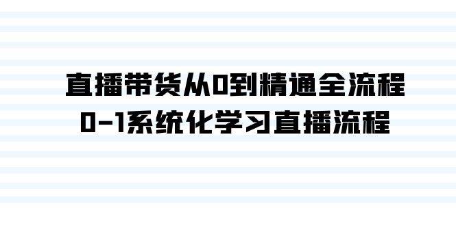 直播带货从0到精通全流程，0-1系统化学习直播流程（35节课）-网创财富岛