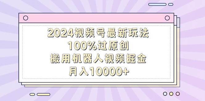 2024视频号最新玩法，100%过原创，搬用机器人视频掘金，月入10000+-网创财富岛