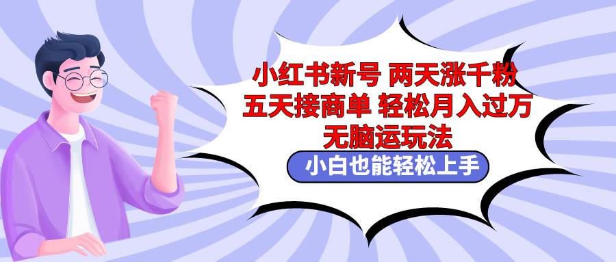 小红书新号两天涨千粉五天接商单轻松月入过万 无脑搬运玩法 小白也能轻…-网创财富岛