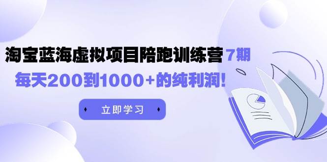 黄岛主《淘宝蓝海虚拟项目陪跑训练营7期》每天200到1000+的纯利润-网创财富岛