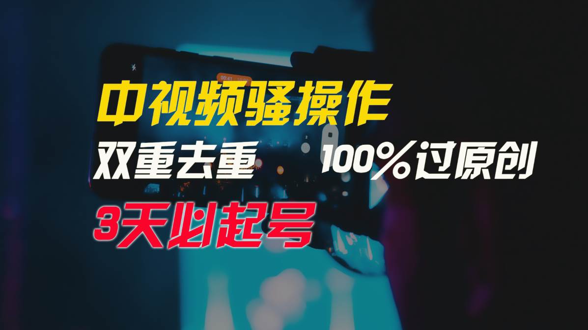 中视频骚操作，双重去重100%过原创，3天比必起号，简单无脑，月入3W+-网创财富岛